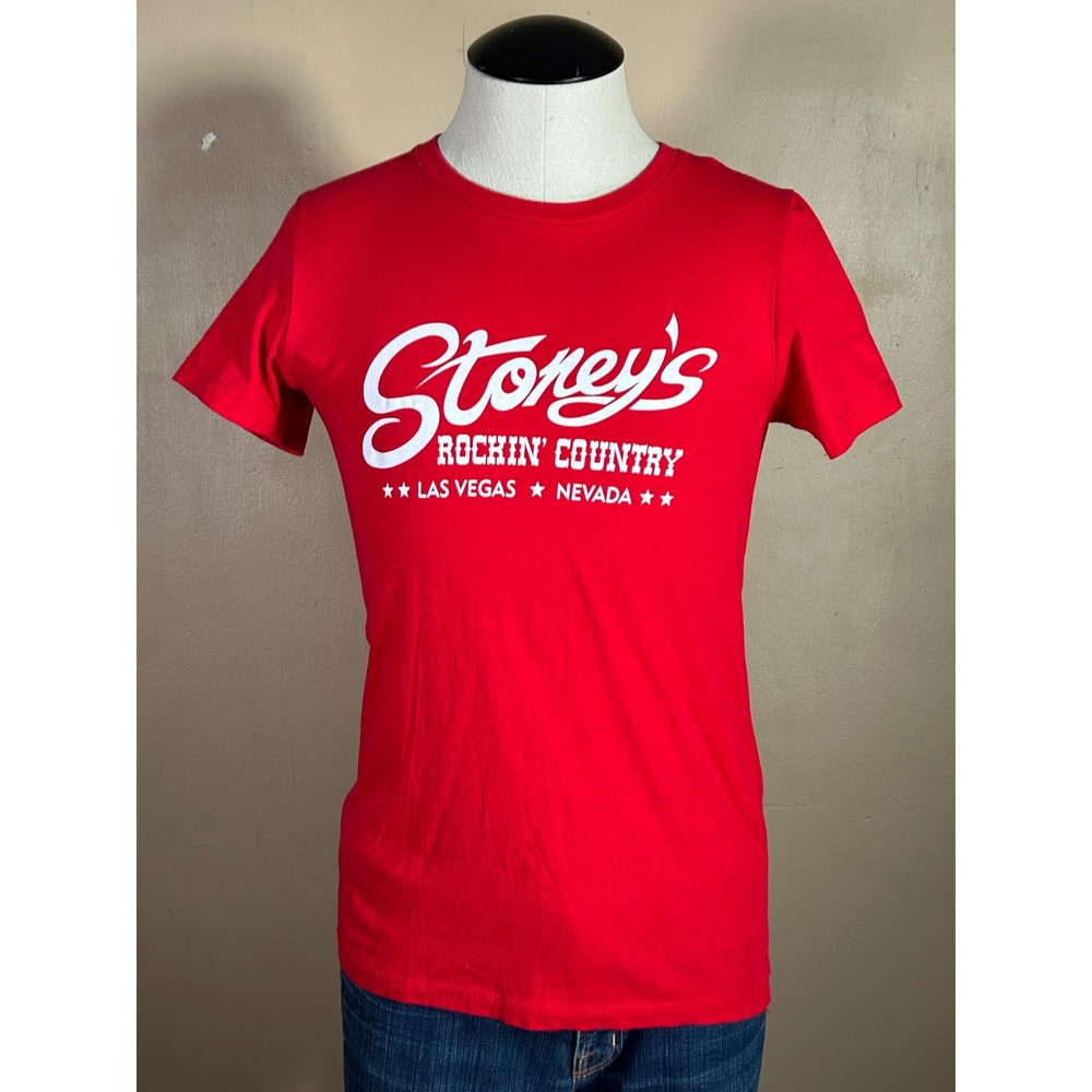 Stoney's Rockin‎ Country Las Vegas Nevada Graphic T Shirt Red Women's Medium